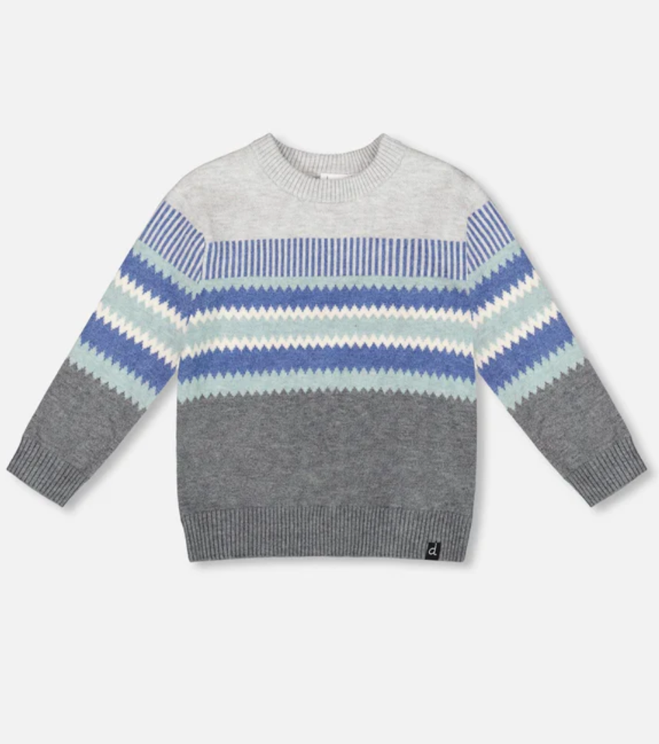 Knitted Jacquard Sweater Dark Gray