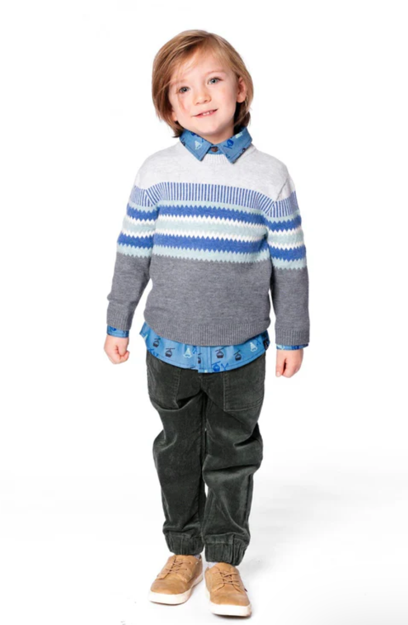 Knitted Jacquard Sweater Dark Gray