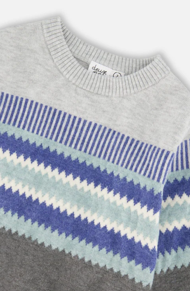 Knitted Jacquard Sweater Dark Gray
