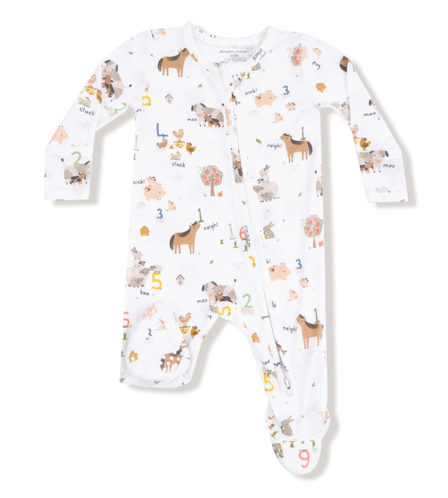 Farm Sounds 2 Way Zipper Footie