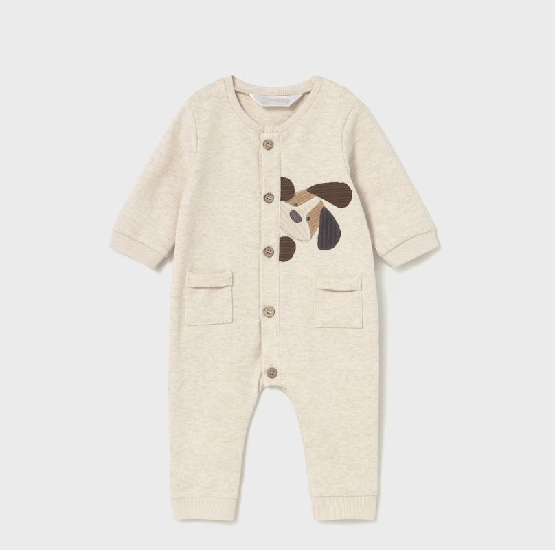 Newborn Boy Embroidered Applique One Piece