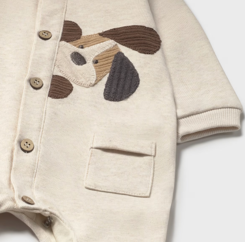 Newborn Boy Embroidered Applique One Piece