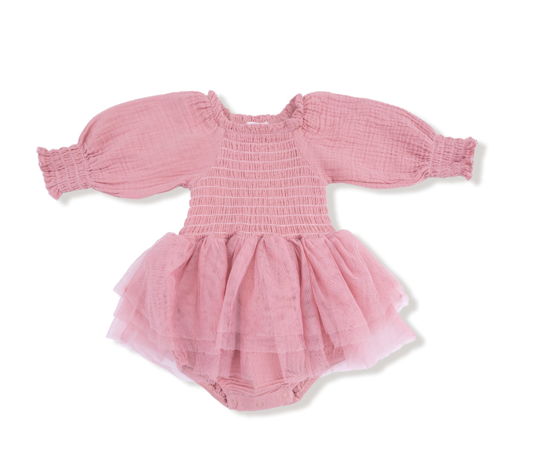 Long Sleeved Smocked Bubble Tutu