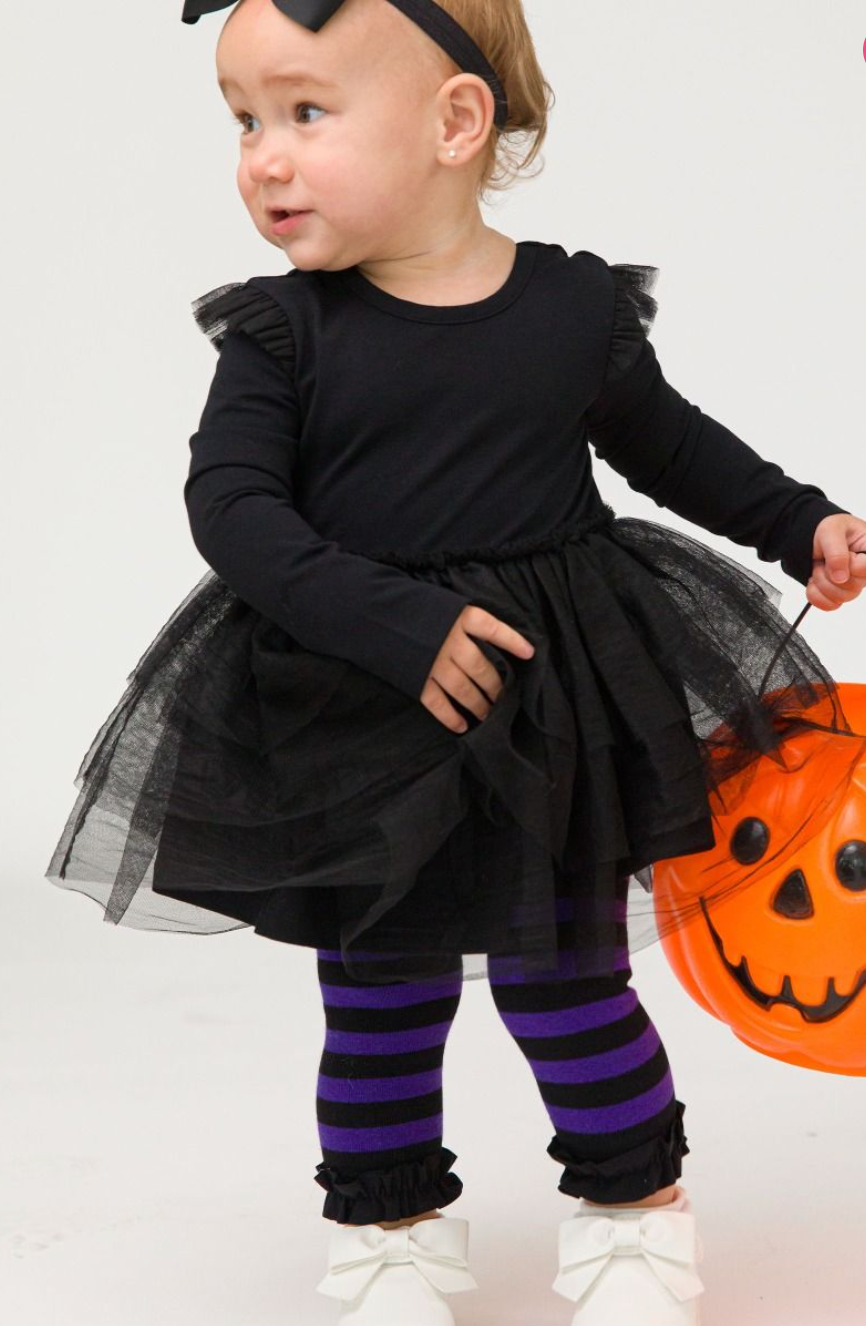 Patterned Footless Ruffle Tights