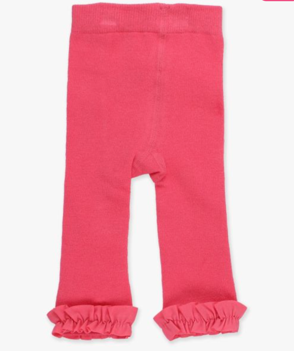 Pink Footless Ruffle Tights