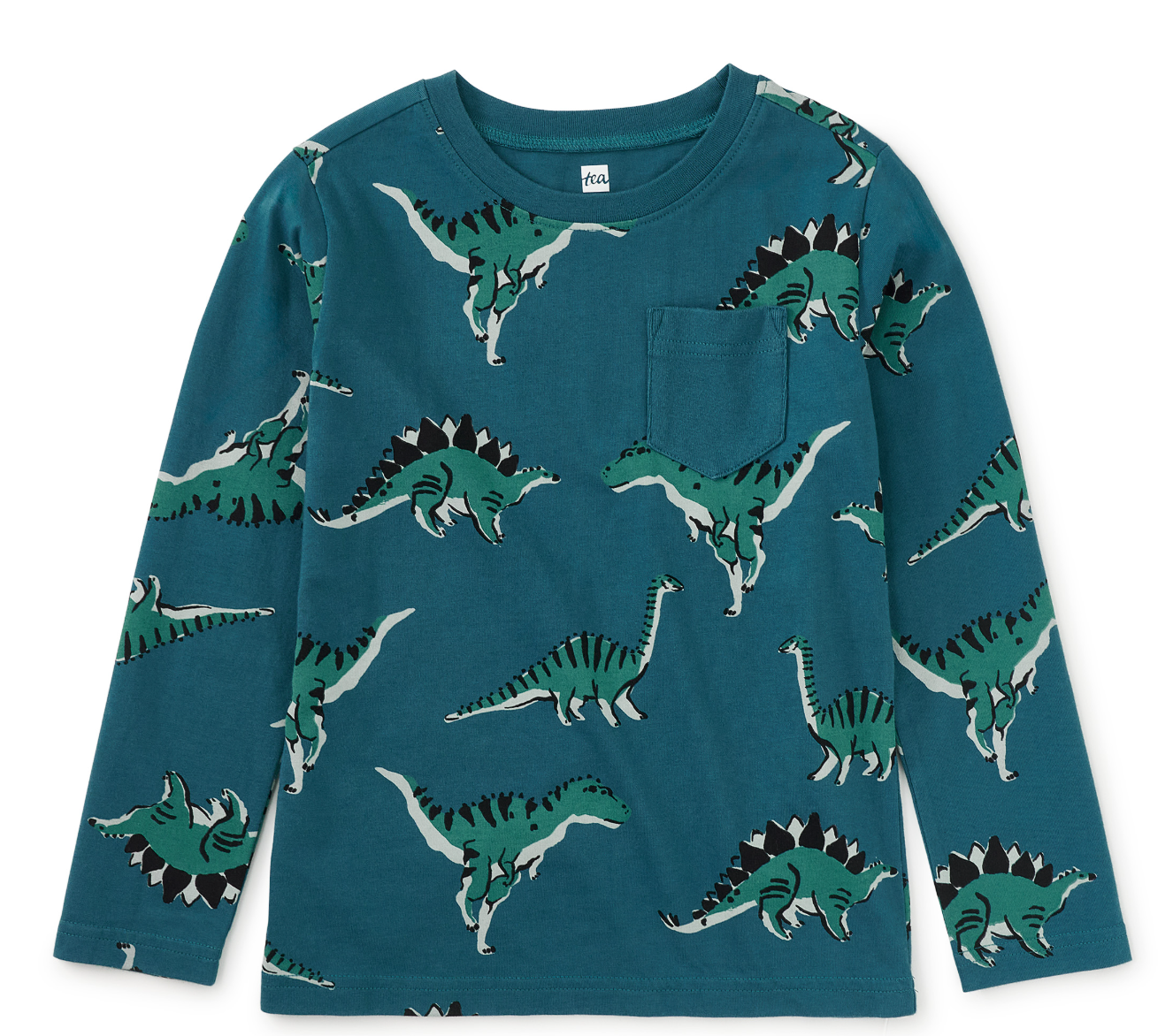 Long Sleeve Printed Pocket Tee Shirt
