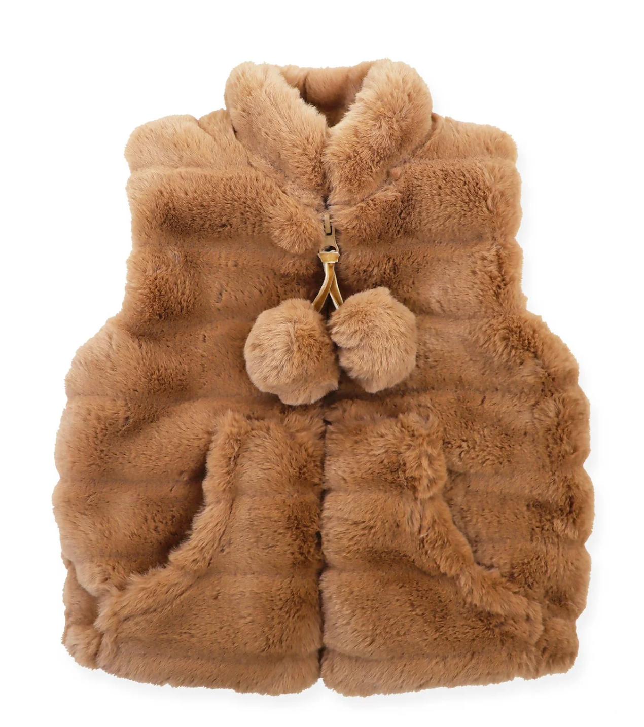 Chocolate Faux Fur Zip Front Vest