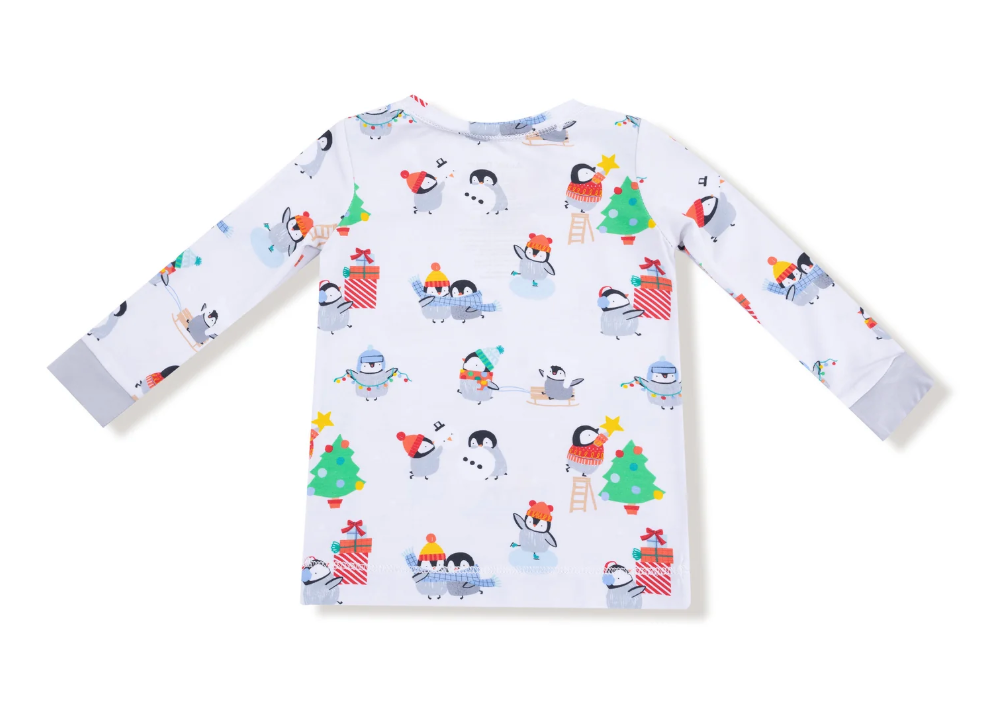 Holiday Penguin Long Sleeve Loungewear Set