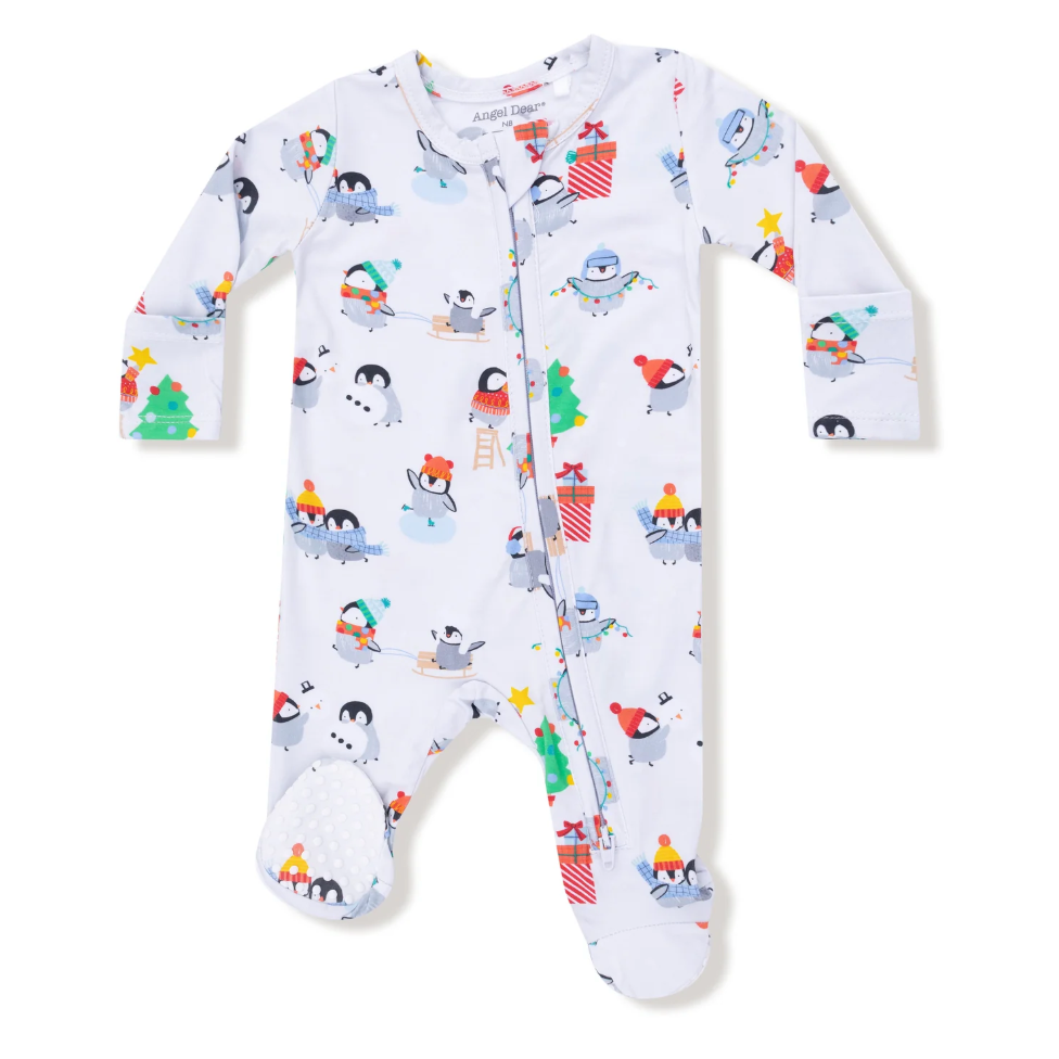 Holiday Penguins 2 Way Zipper Footie