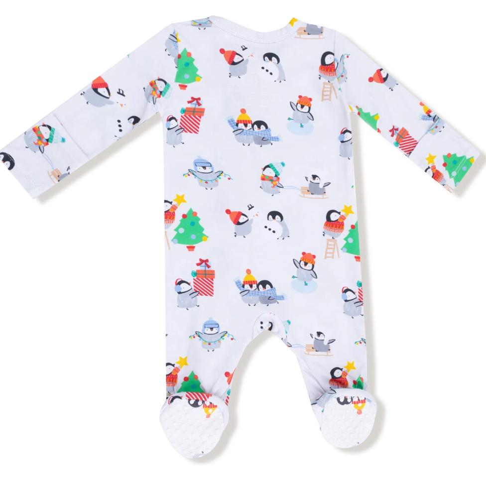 Holiday Penguins 2 Way Zipper Footie