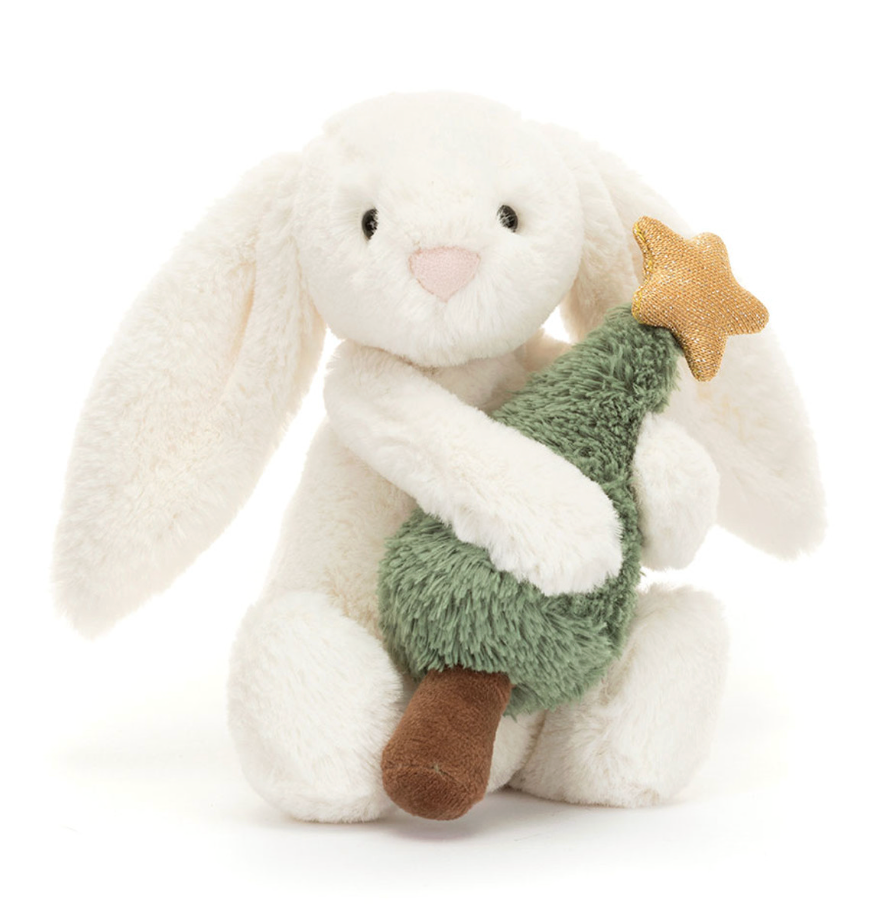 Bashful Bunny with Christmas Tree