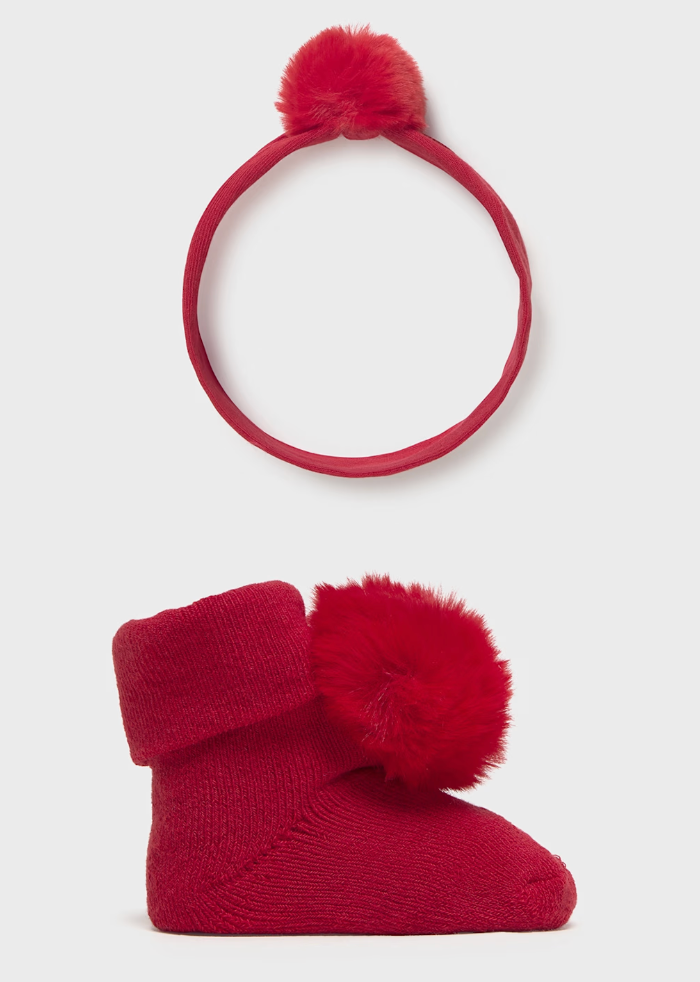 Headband and Socks with Pom Pom Set