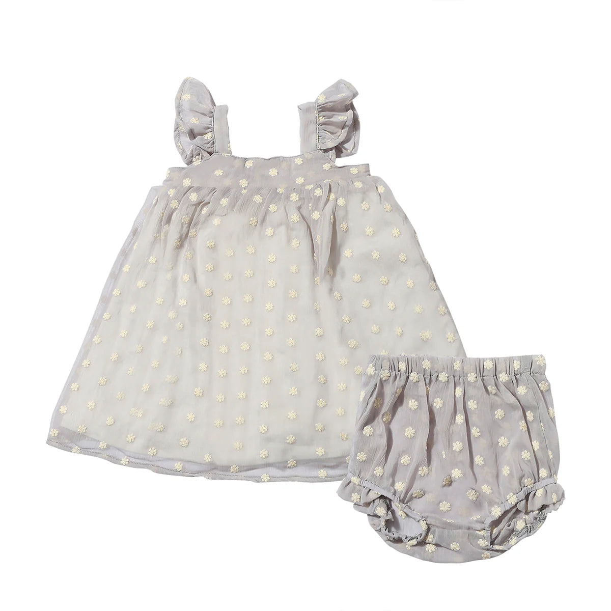 Georgie Dress in Grey Mesh Dot
