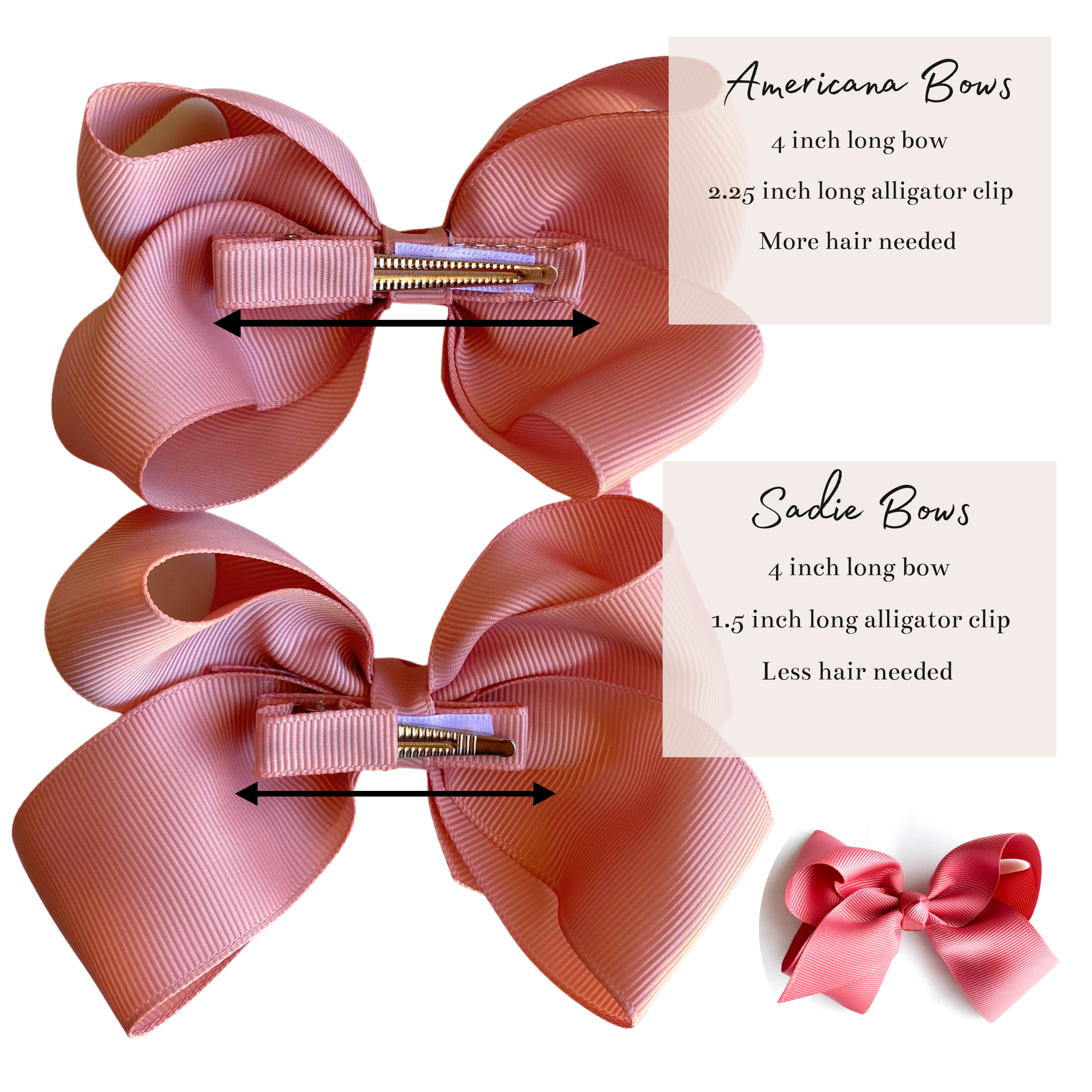Sadie Grosgrain Boutique Ribbon Bow Alligator Clip Hair Clip