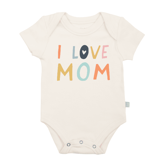 Baby graphic organic bodysuit | love mom