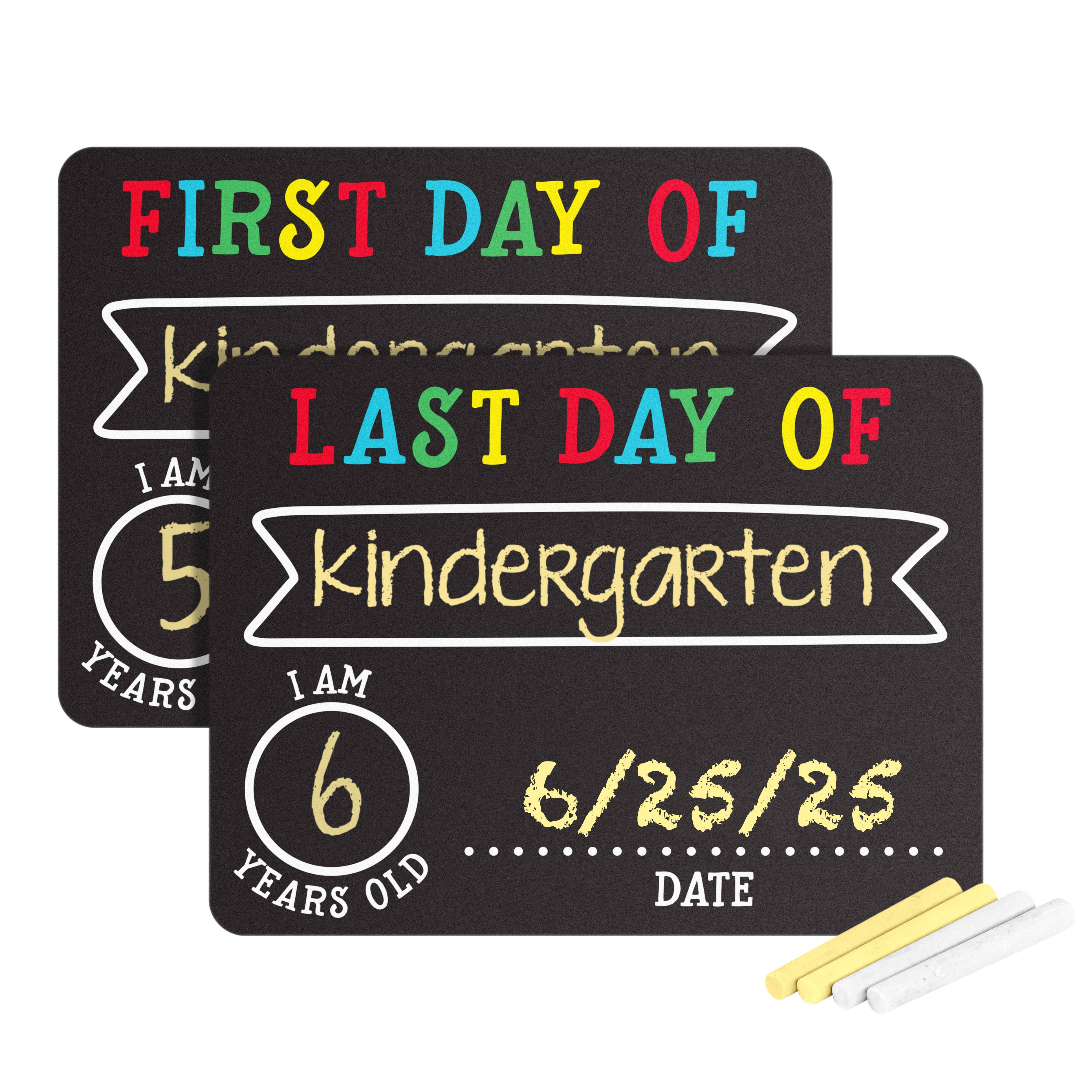First And Last Day of School Photo Sharing Chalkboard Signs