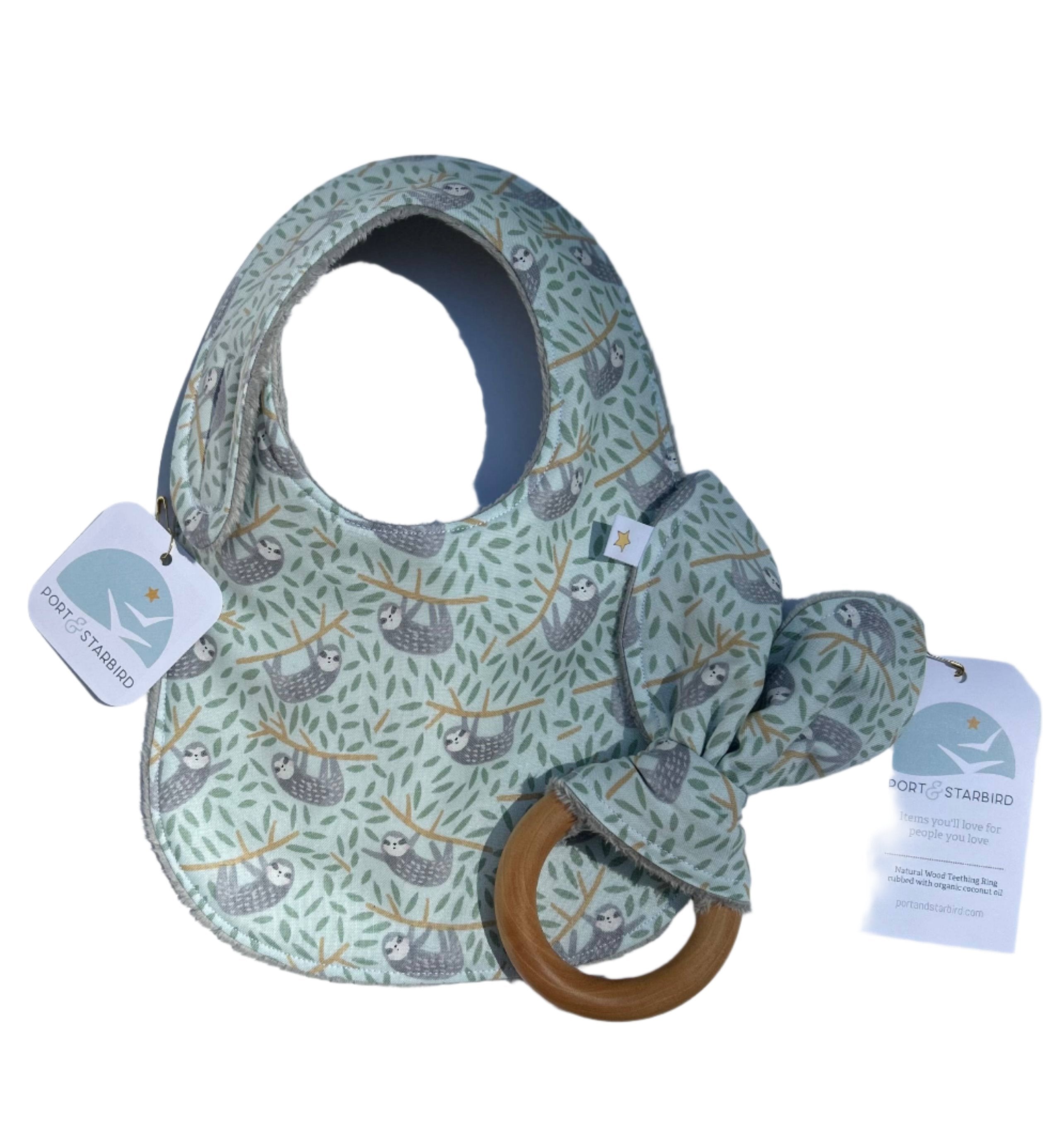 Just Hanging Around Sloth bib