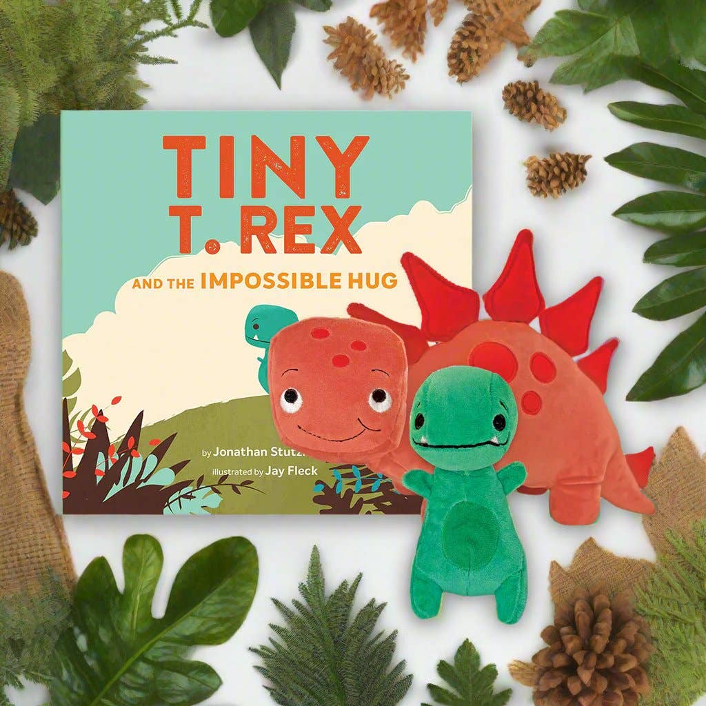 Tiny T. Rex And Pointy Plush Pair with hardcover book