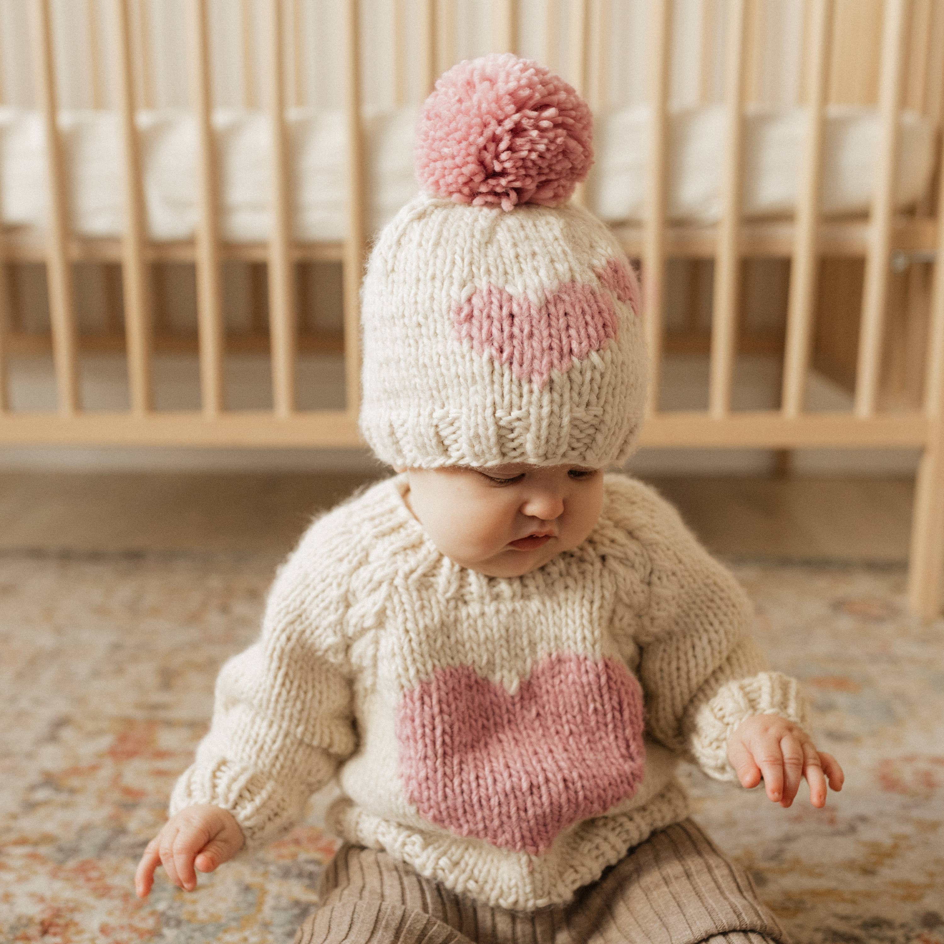 Sweetheart Knit Beanie Hat Rosy Baby & Kids