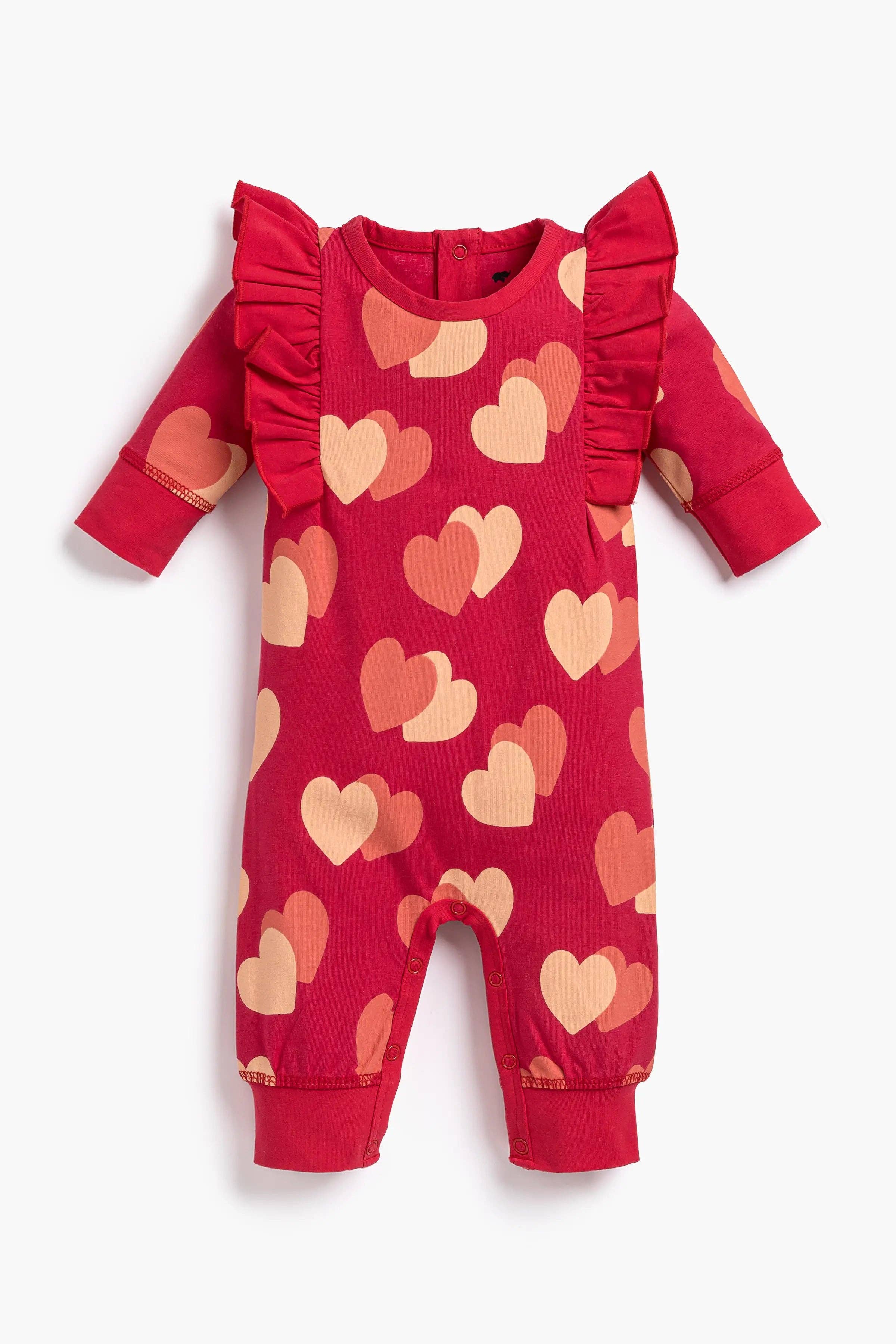 Valentine's Day Double Ruffle Romper_Flutter Hearts