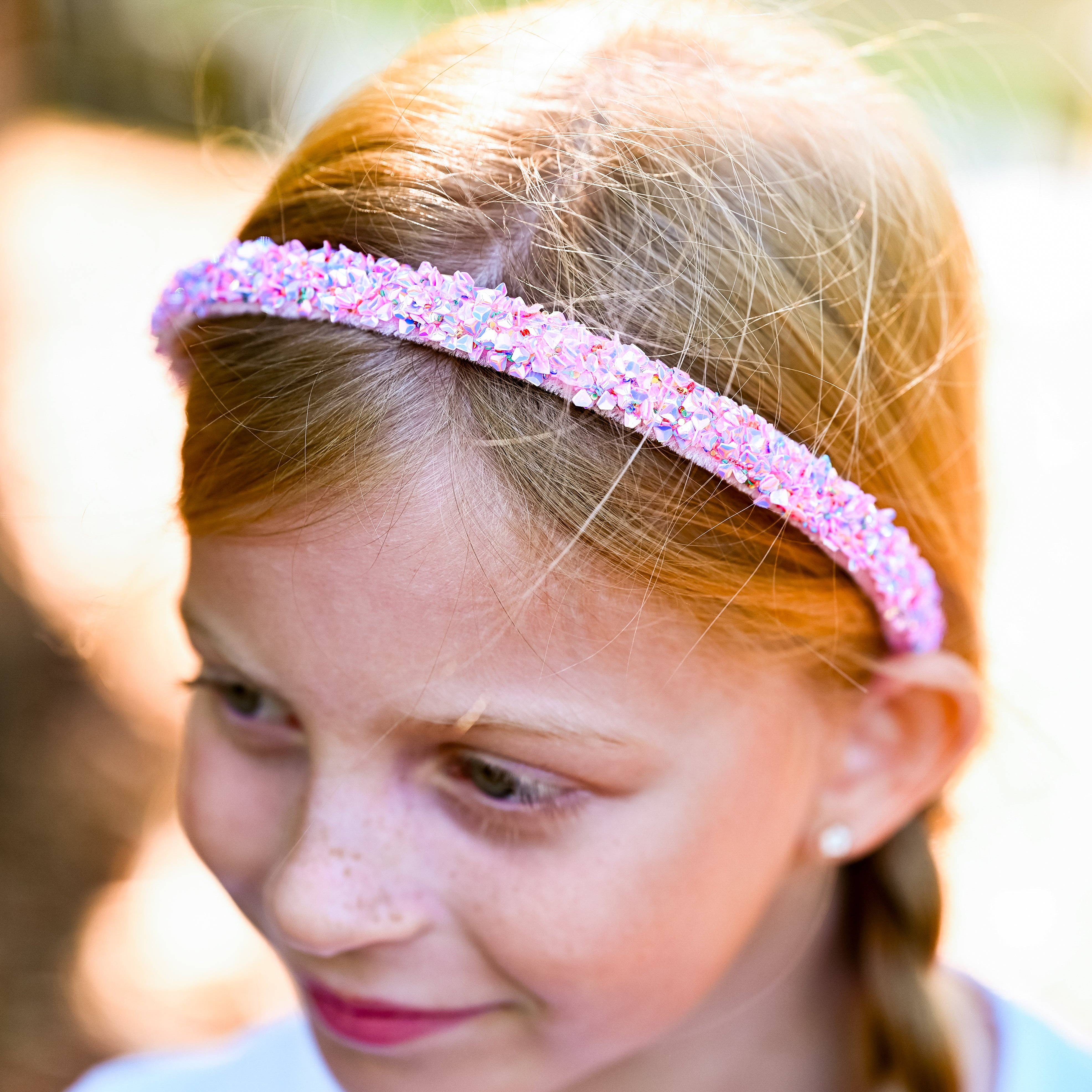 Thin Sequin Headband - Non Slip Hair Accessories for Kids