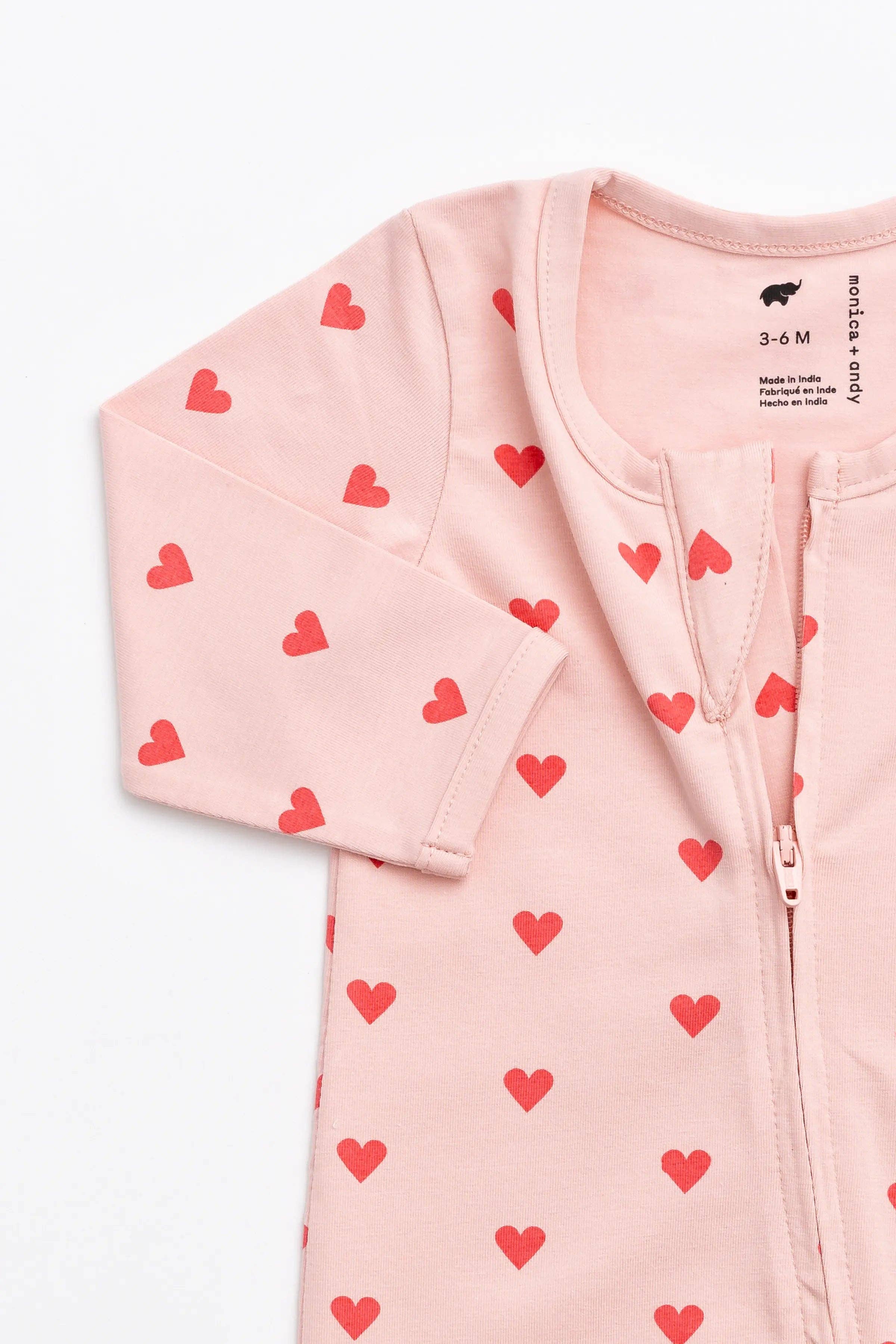 Zipper One-Piece_Pink Hearts