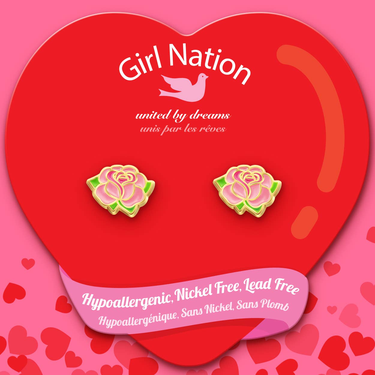 Blushing Pink Rose | Cutie Stud Earrings | Hypoallergenic