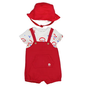 Dungaree Dot and hat onesie