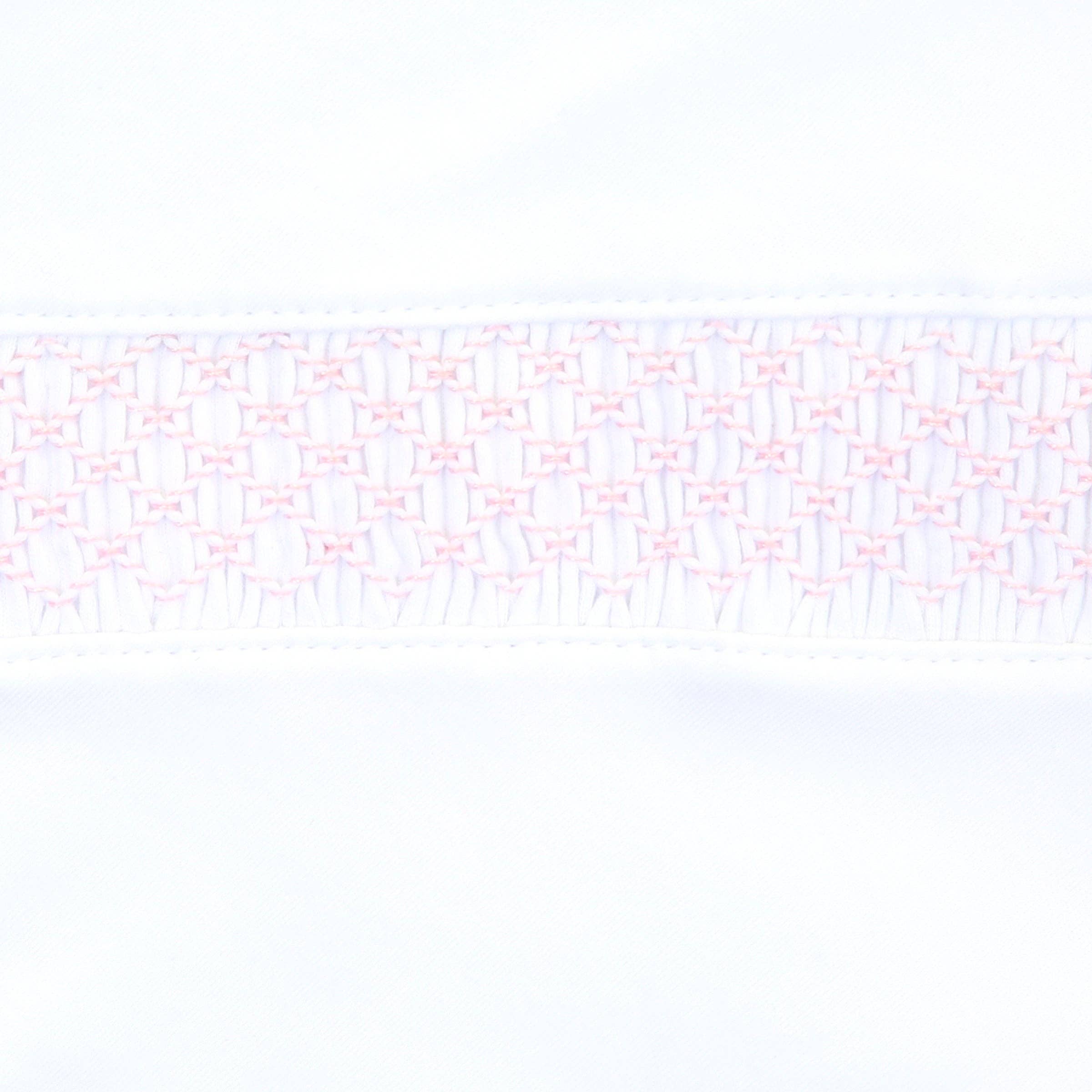 Solid Essentials White Pink Smocked Gown