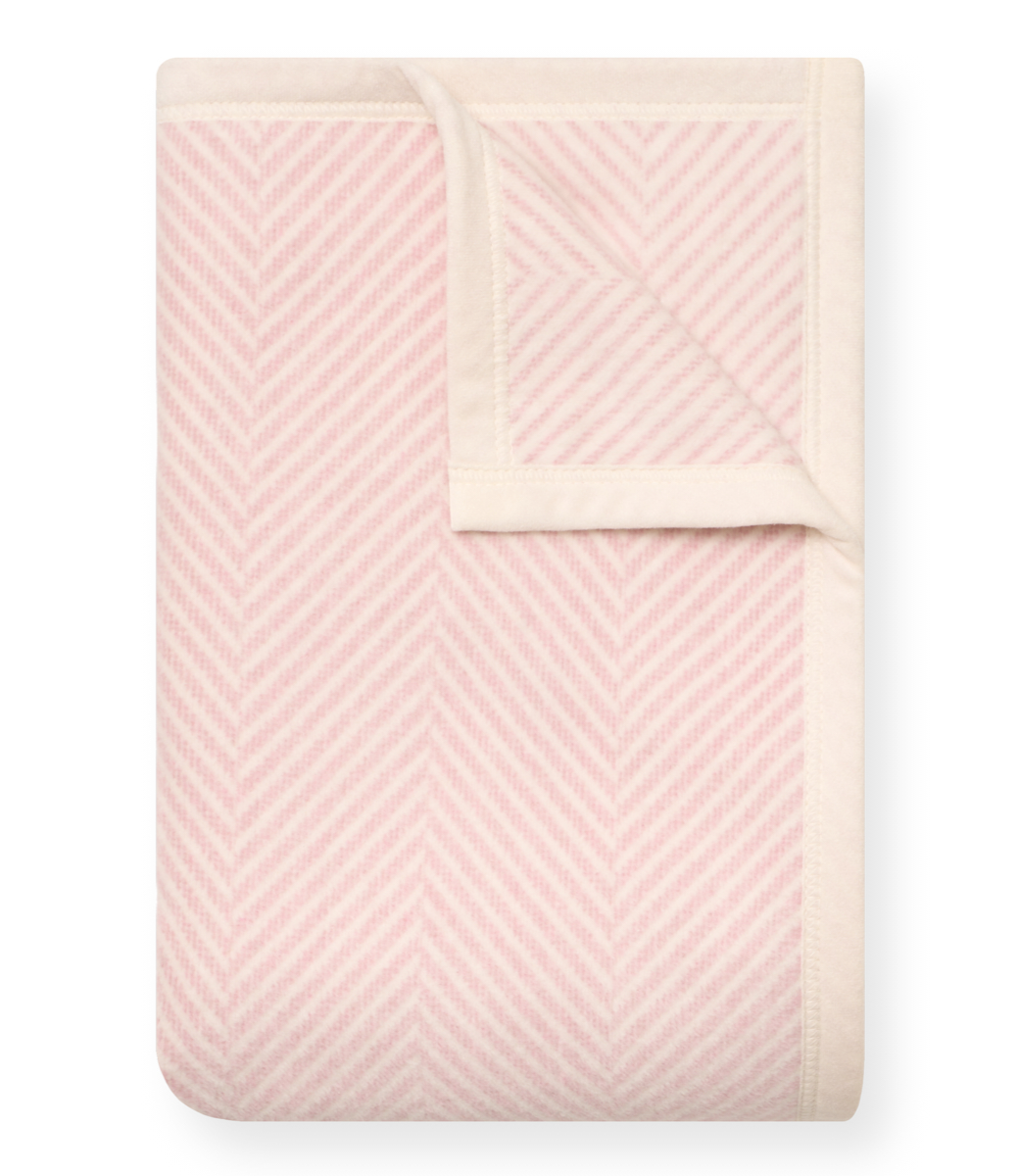 Harborview Herringbone Ballet Pink Midi Blanket