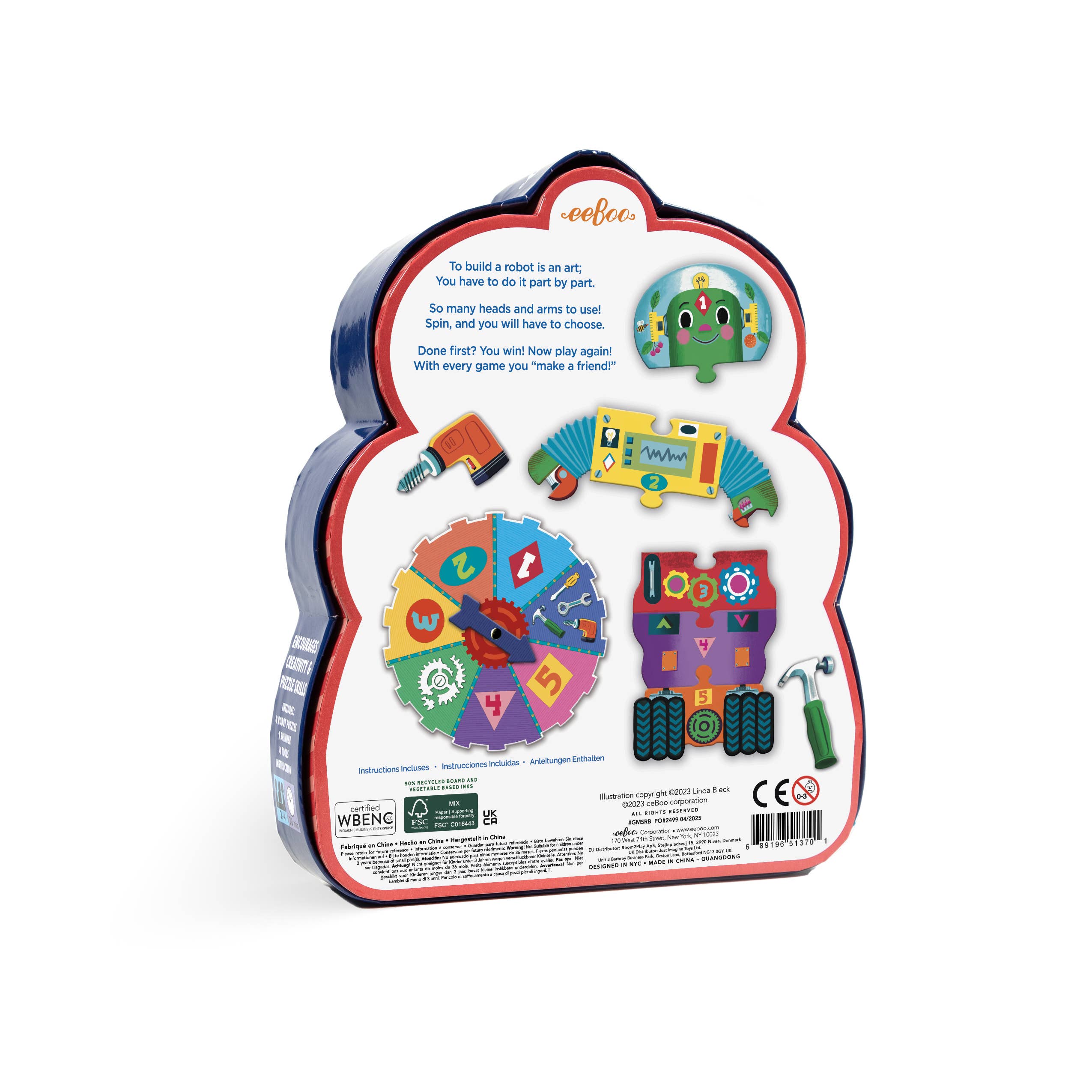 Build A Robot Shaped Box Spinner Game