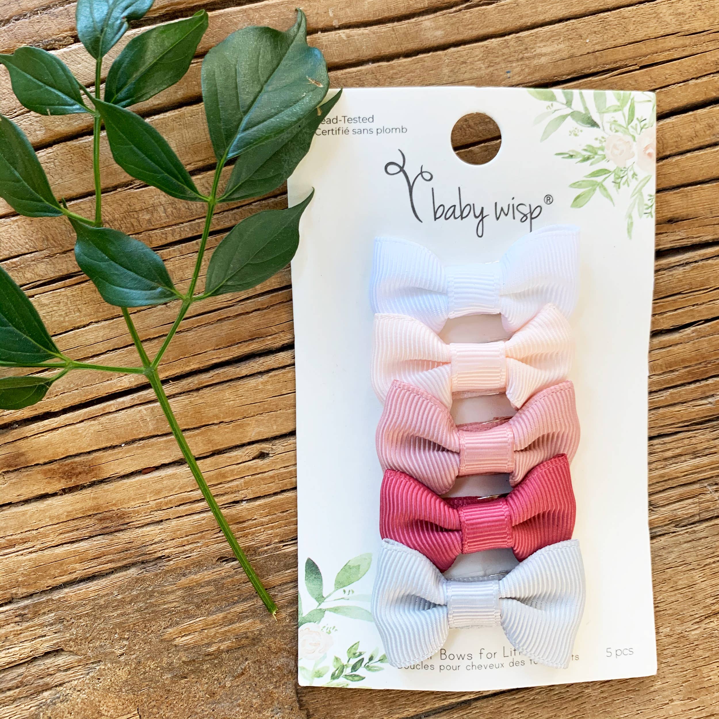 5 Bows Tuxedo Ribbon Bow Hairclips for Fine Hair- Wedding Bl