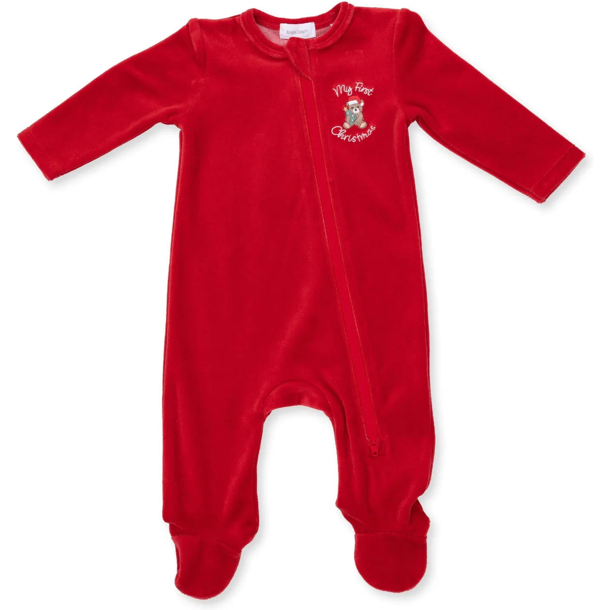 2 Way Zipper Footie - Velour My First Christmas