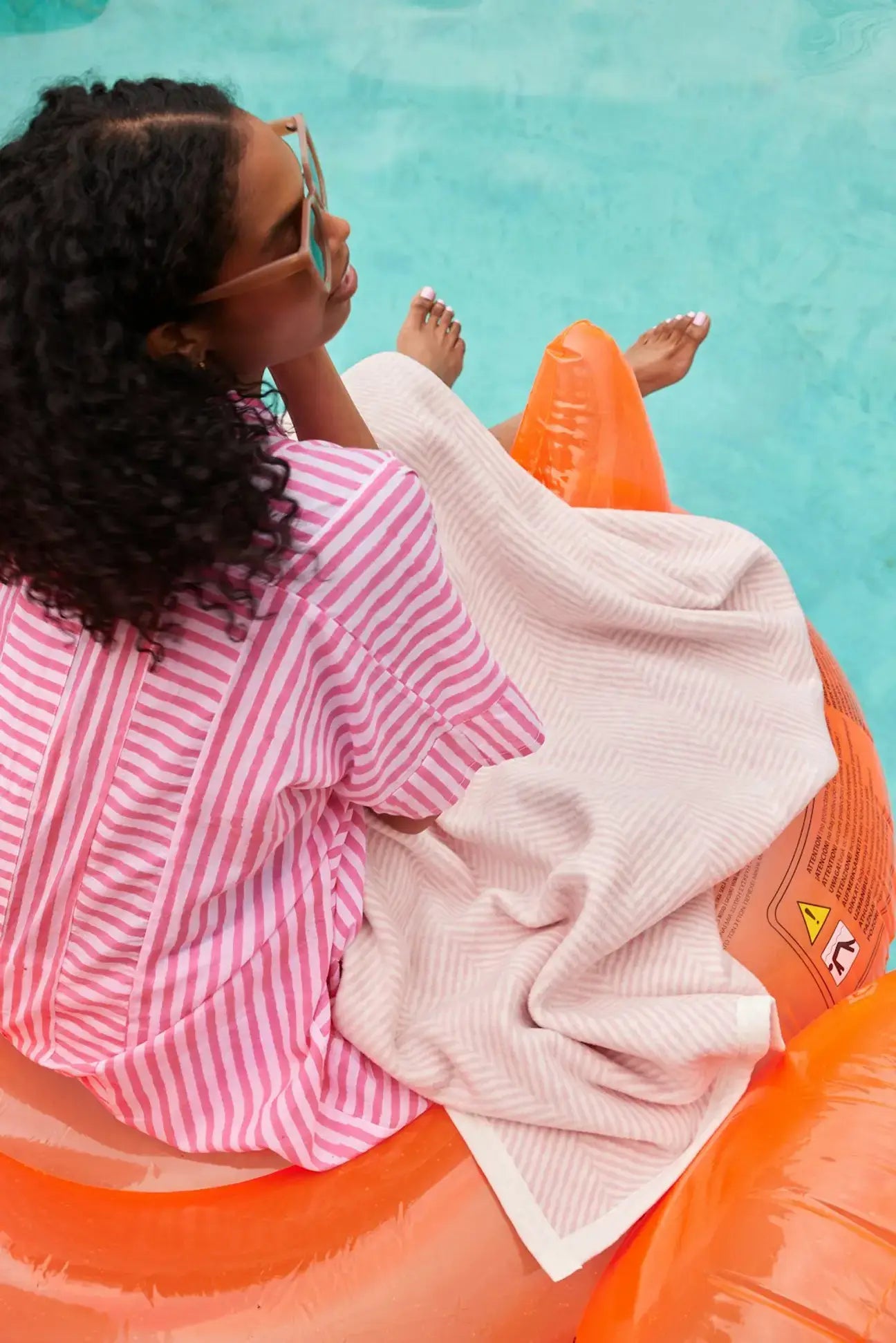 Harborview Herringbone Blush Blanket