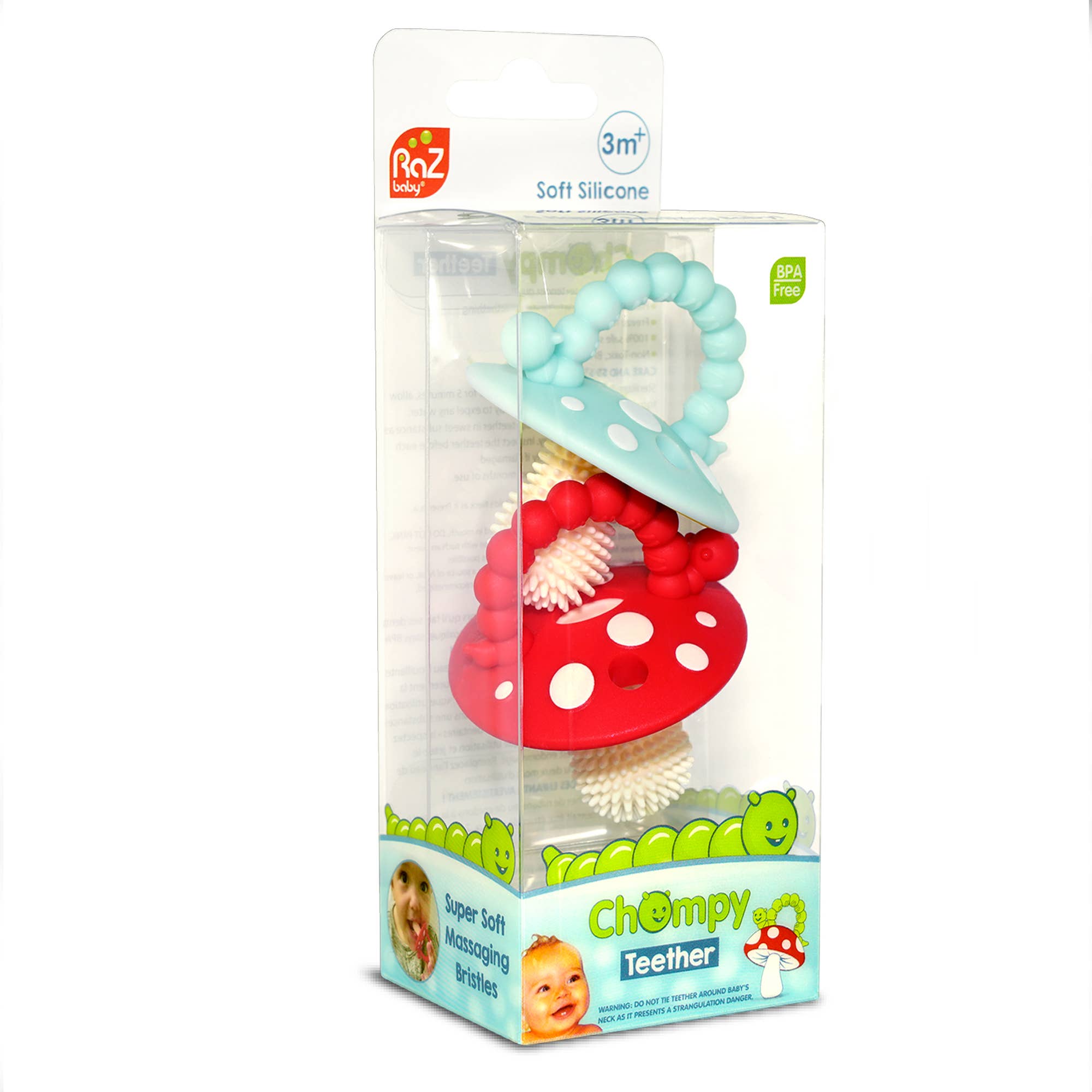 Chompy Mushroom Silicone Teether - 2PK
