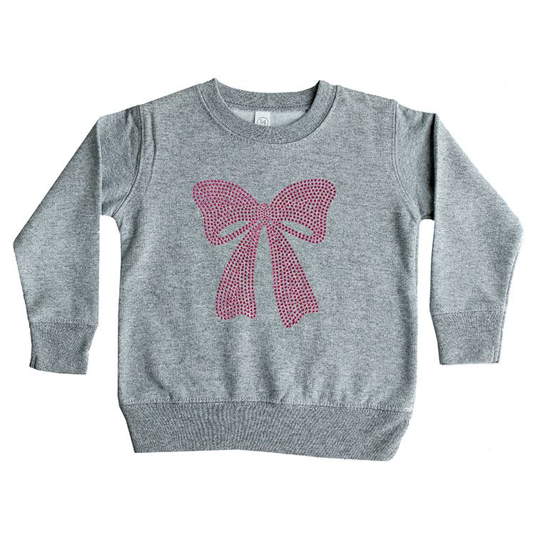 Fuchsia Studded Bow Sweatshirt