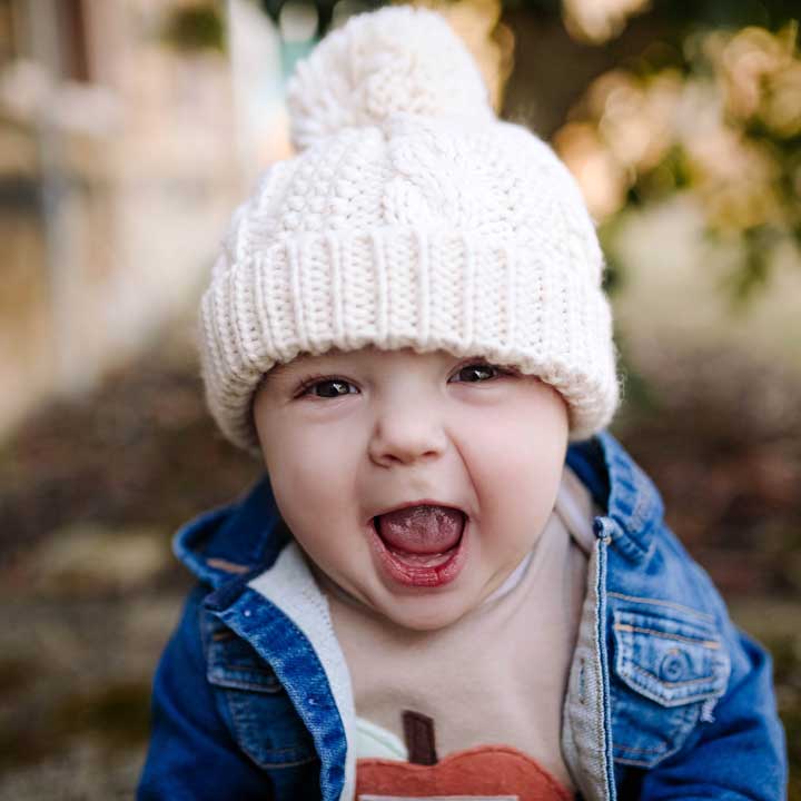 Natural Cable Beanie Baby & Kids