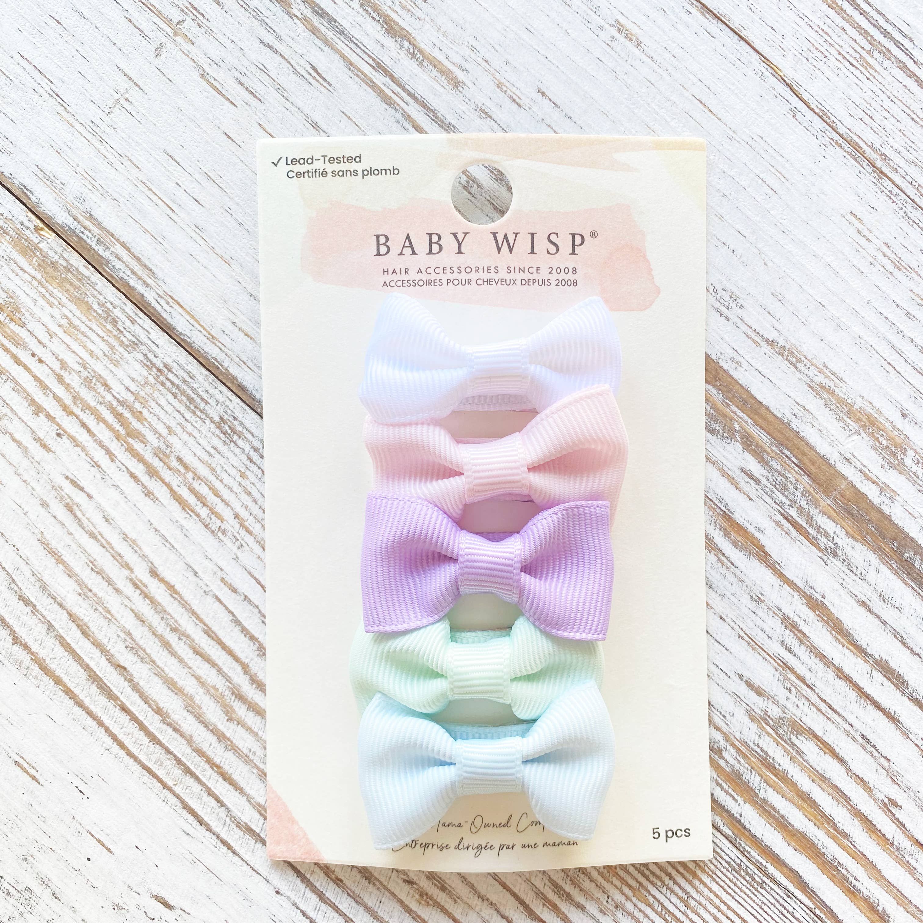 5 Charlotte Bows Tuxedo Style on Snap Clips - Pretty Pastels