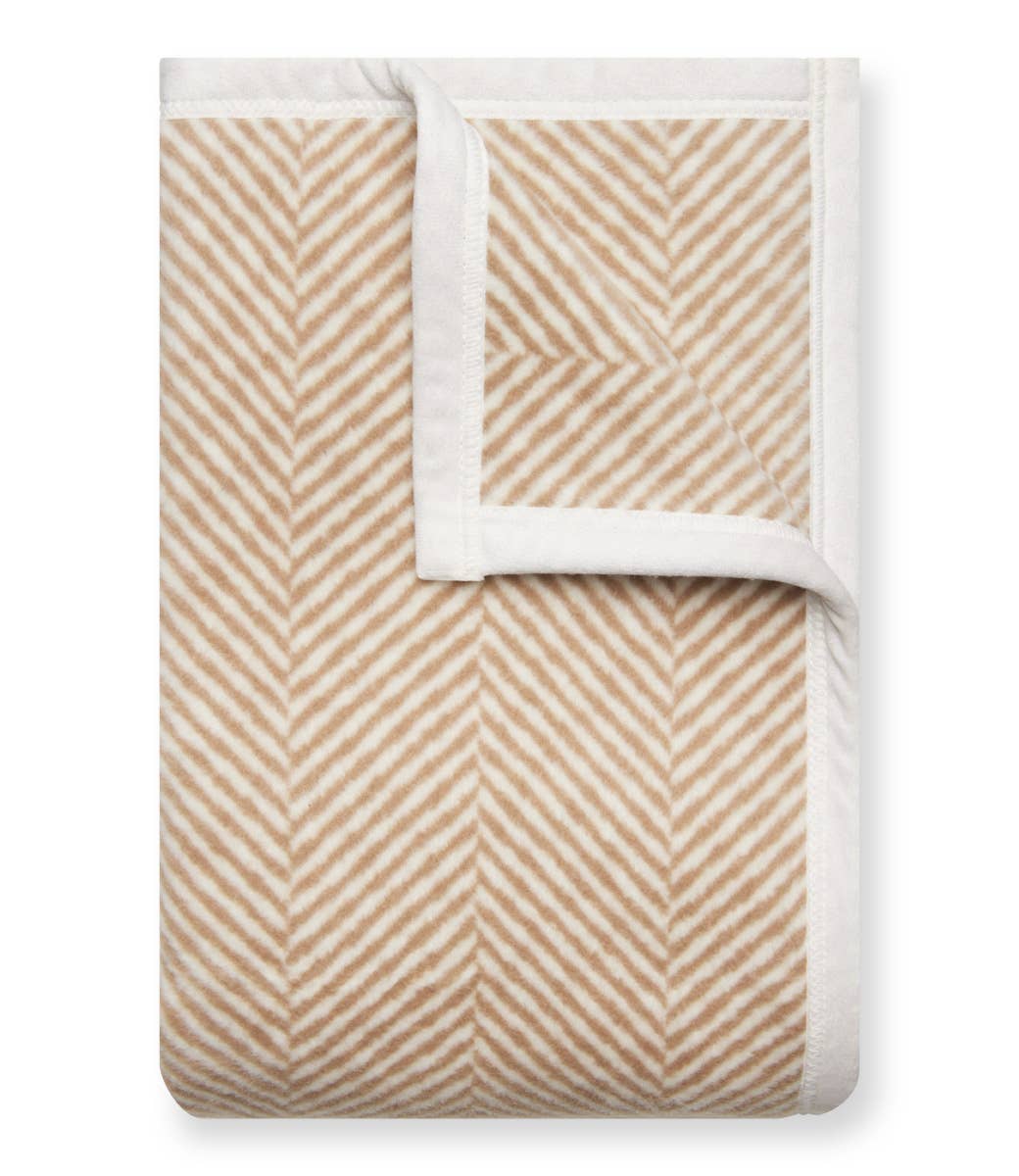 Harborview Herringbone Tan Blanket