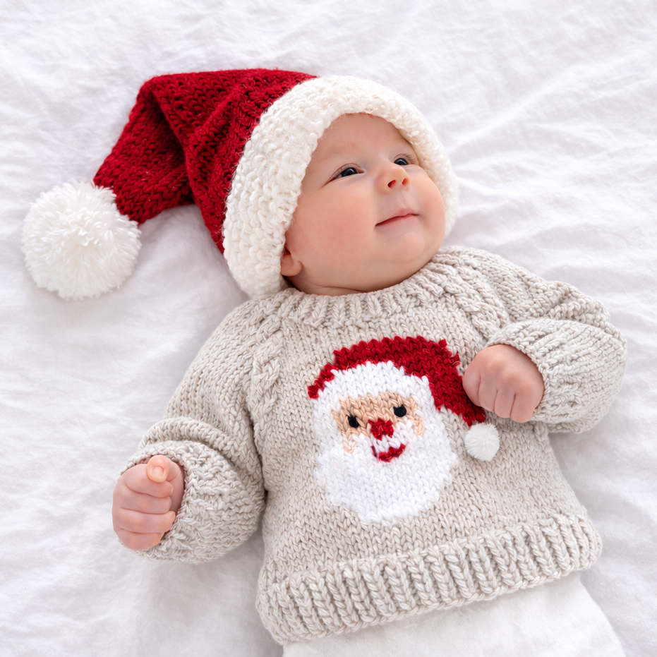 Santa Stocking Hat for Baby Kids & Adult