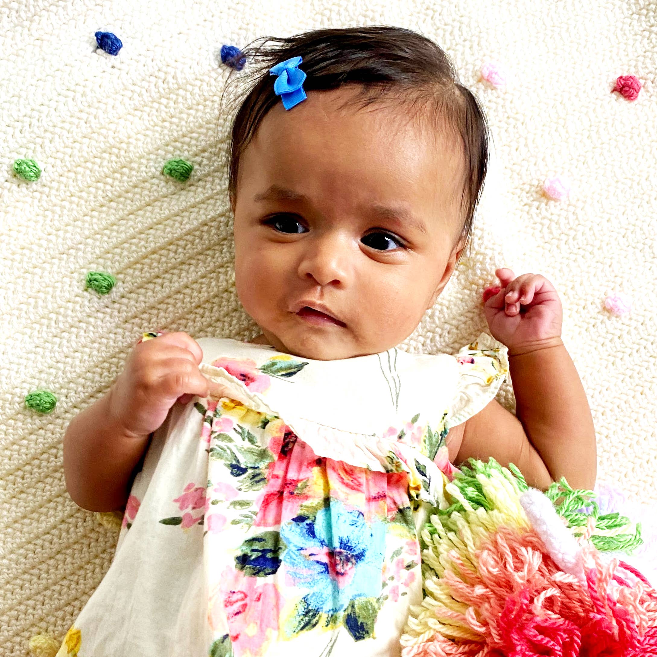 5 Tiny Tuxedo Bows on Snap Clips - Purple Tulips