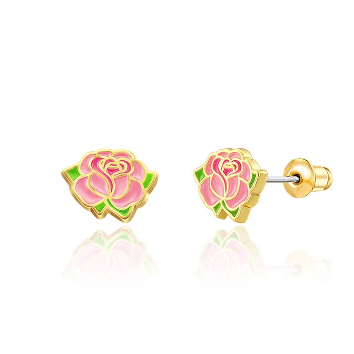 Blushing Pink Rose | Cutie Stud Earrings | Hypoallergenic