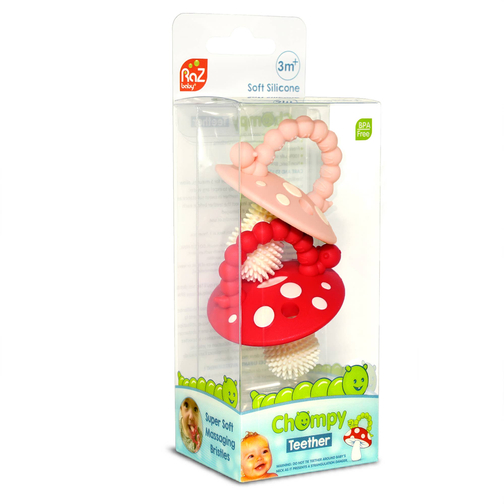 Chompy Mushroom Silicone Teether - 2PK