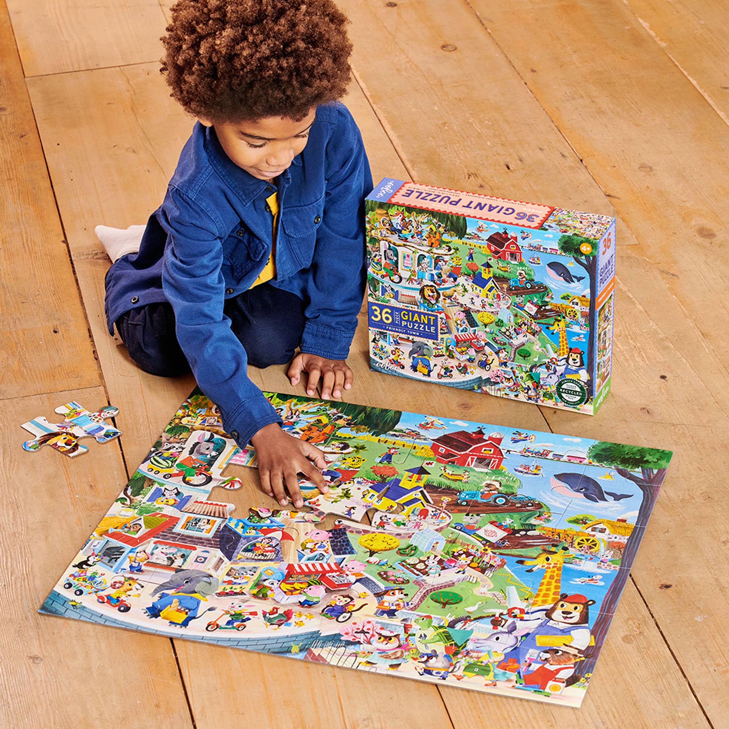 Friendly Town 36 Piece Giant Rectangle Puzzle