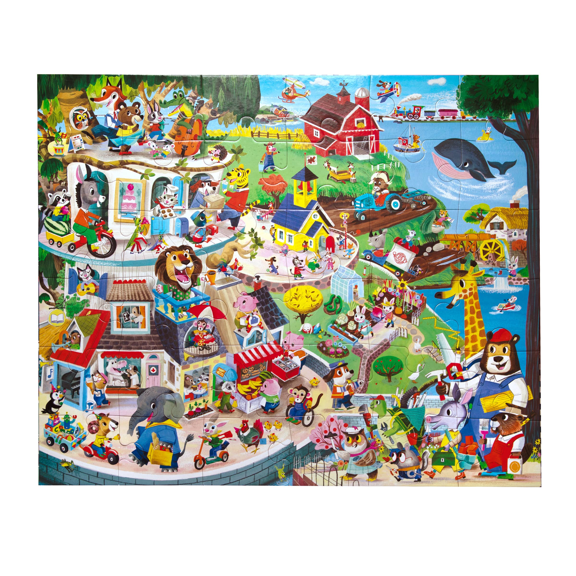 Friendly Town 36 Piece Giant Rectangle Puzzle