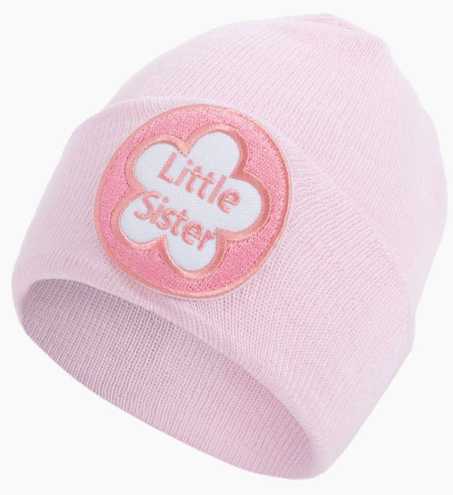 PINK LITTLE SISTER Newborn Hospital Hat Baby Girl Hat