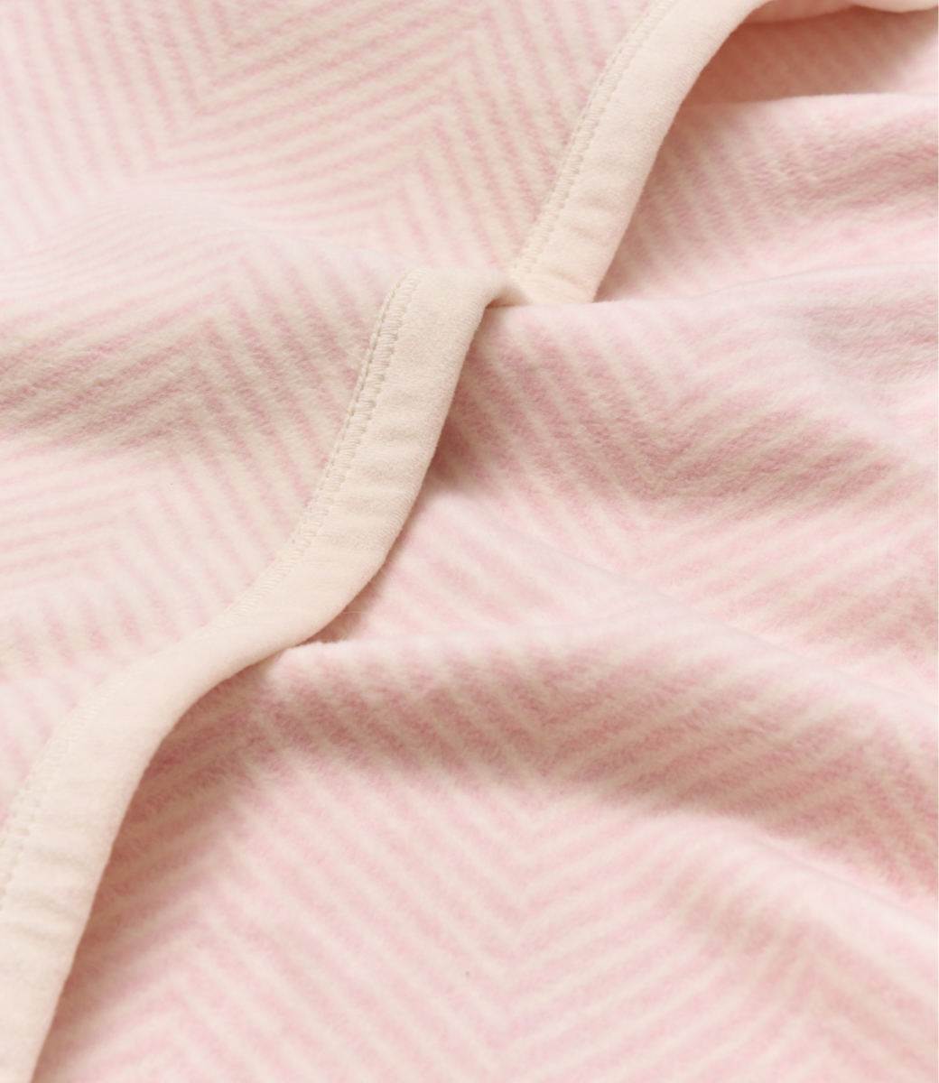 Harborview Herringbone Ballet Pink Midi Blanket