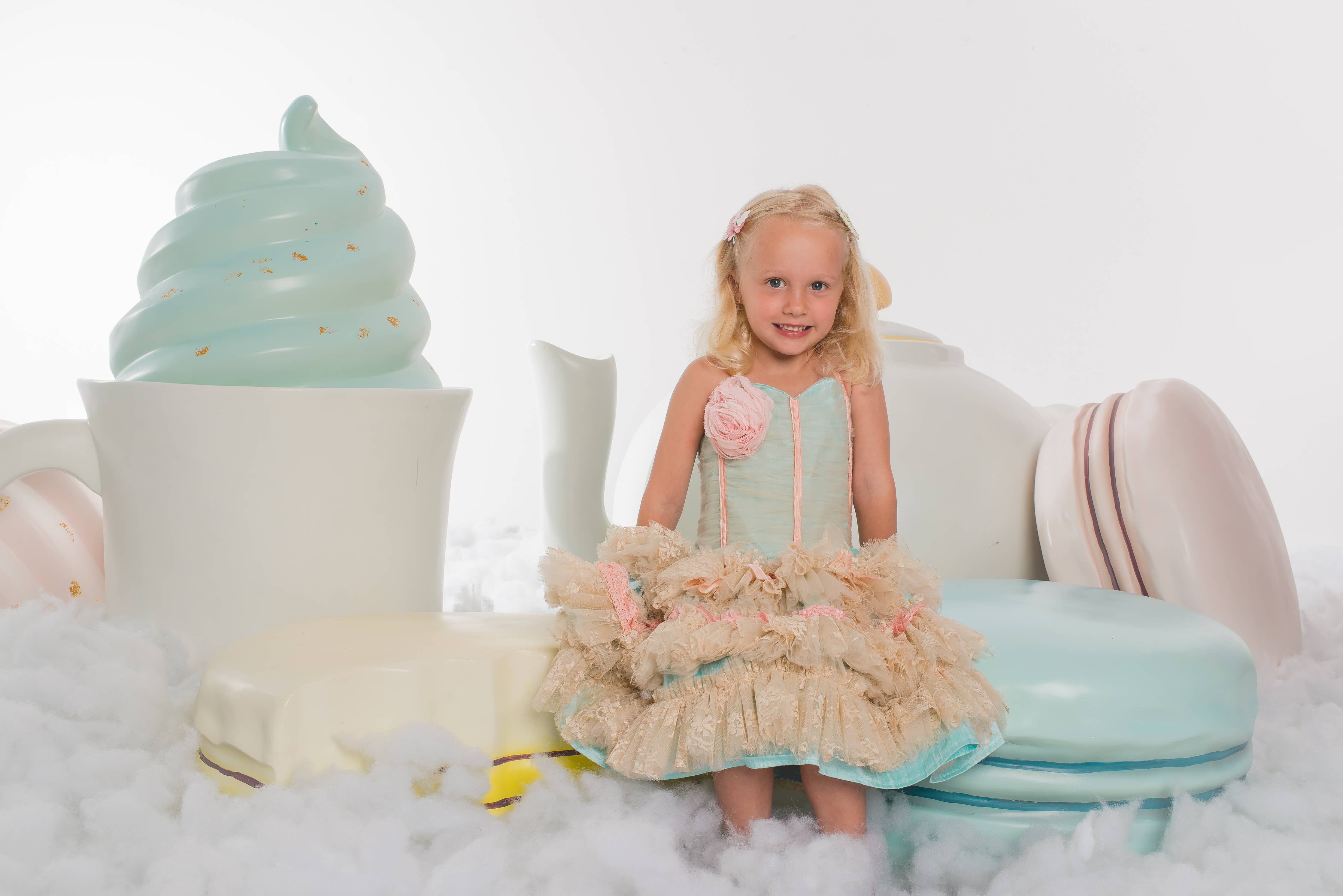 Cute Mouse & Teapot Hair Clips- Grey and Aqua