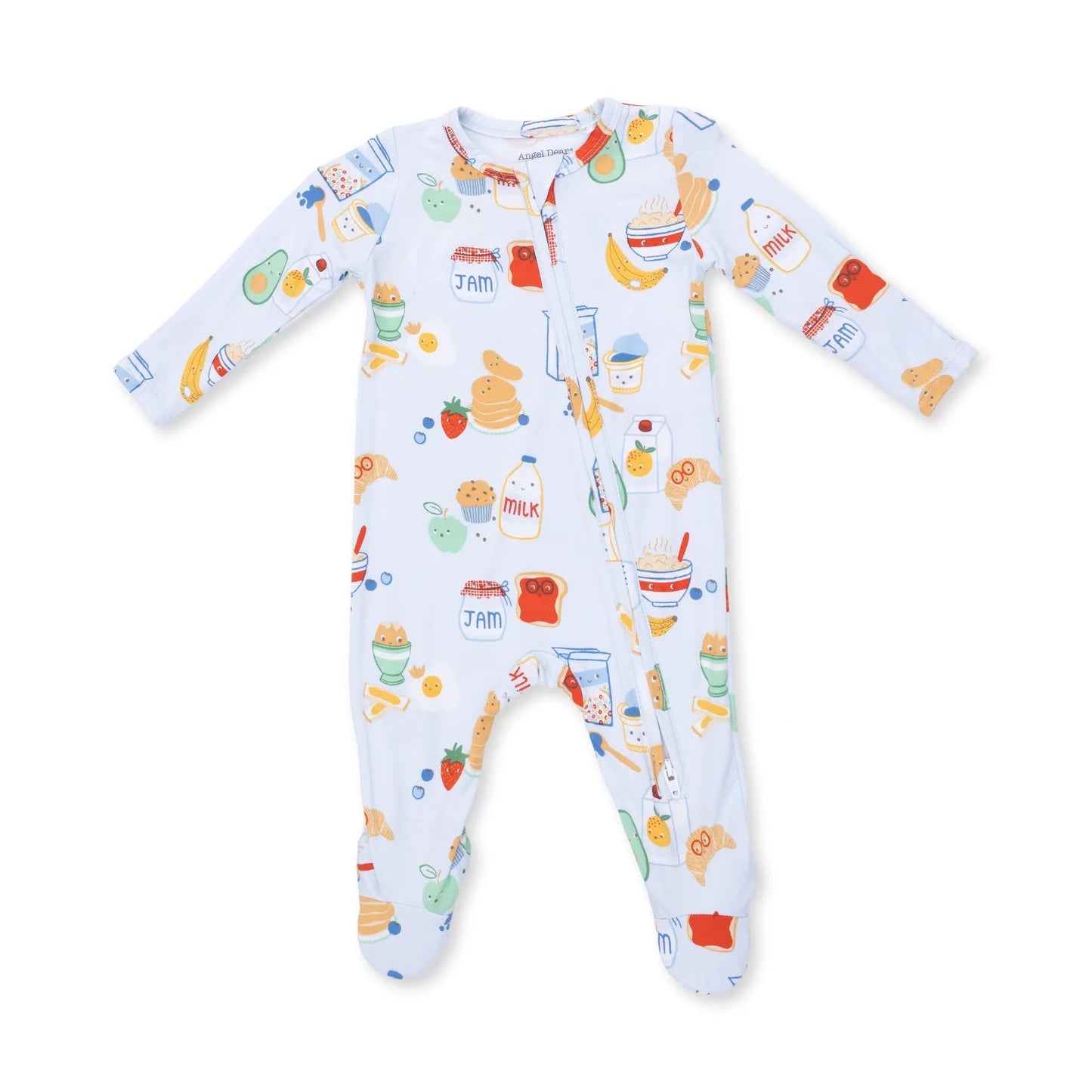 2 Way Zipper Footie - Breakfast Club Blue