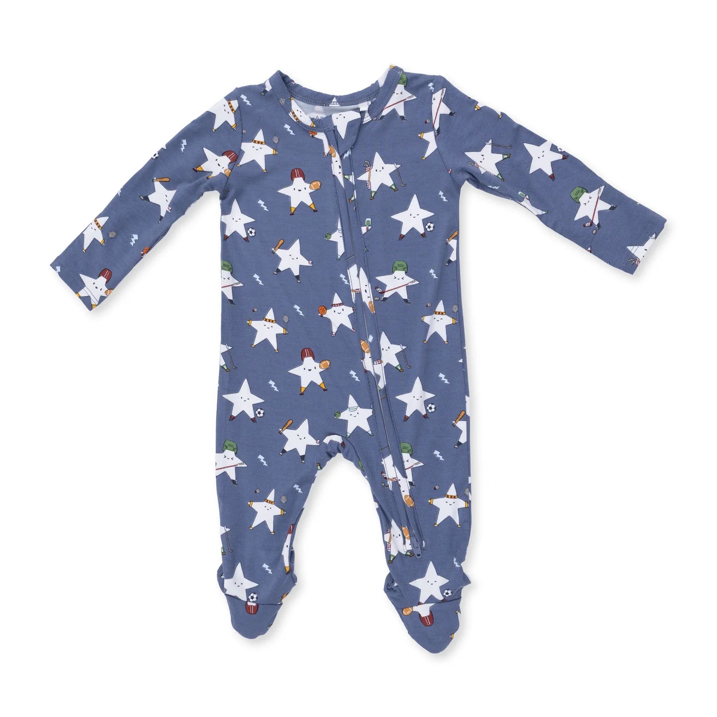 2 Way Zipper Footie - Sports All Star Glow in the Dark
